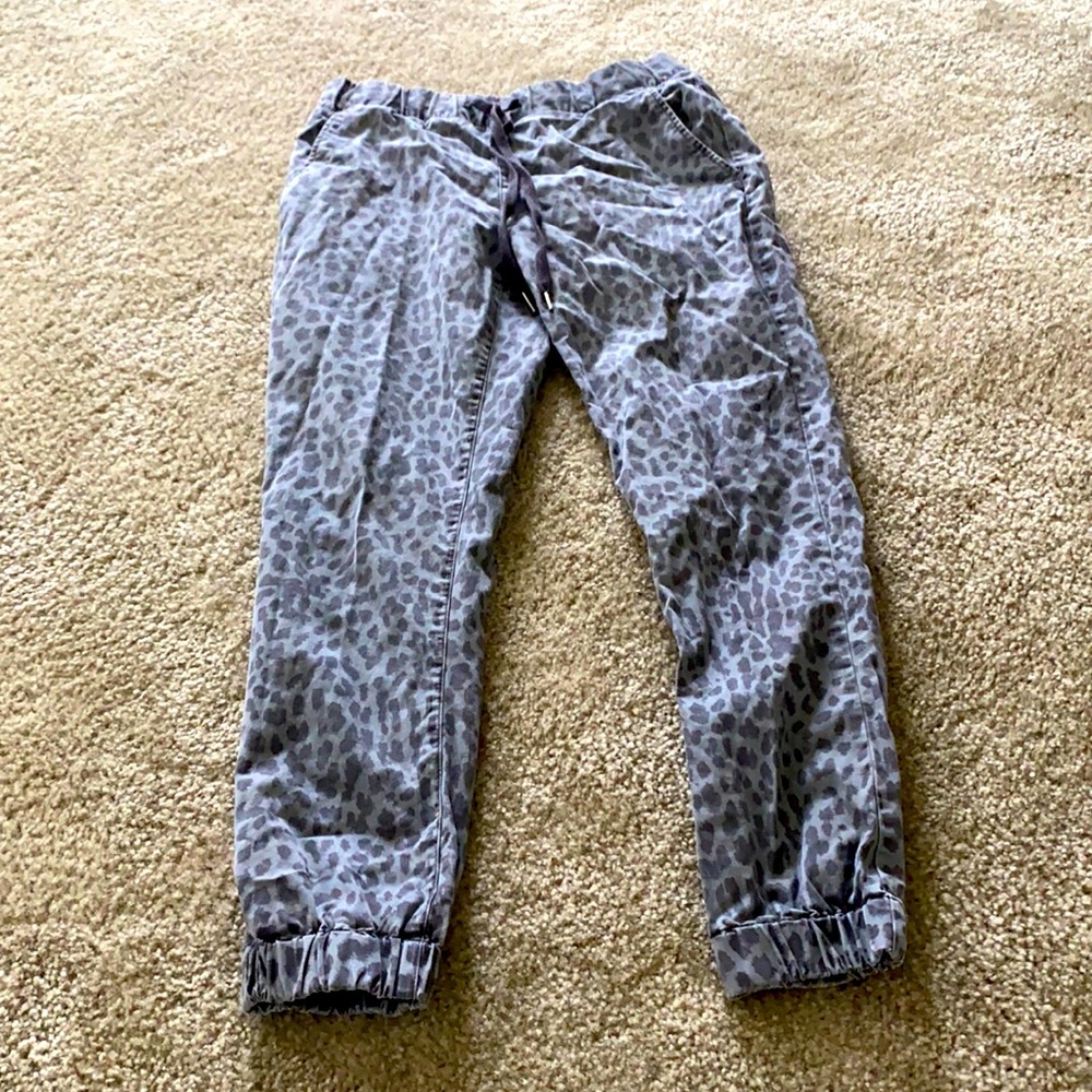 Leopard print chino joggers